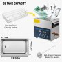 VEVOR 6L Ultrasonic Cleaner Dual Frequency Ultrasonic Cleaning Machine with Heater Jewelry Cleaner for Parts Jewelry Eyeglass Ring Denture Record Circuit Board 28/40KHz
