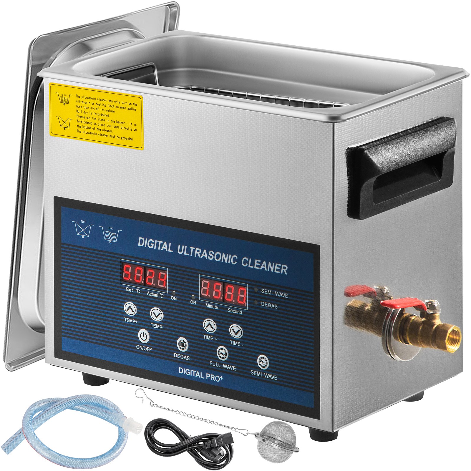 VEVOR 6L Ultrasonic Cleaner Dual Frequency Ultrasonic Cleaning Machine with Heater Jewelry Cleaner for Parts Jewelry Eyeglass Ring Denture Record Circuit Board 28/40KHz