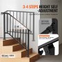 VEVOR 3-4 Step Handrails for Outdoor for Seniors Porch Deck Black Retro Arch