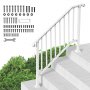 Pasamanos de 3 o 4 escalones VEVOR para exteriores para personas mayores, porche, terraza, arco retro, color blanco