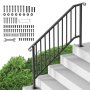 VEVOR 5-6 Step Handrails for Outdoor for Seniors Porch Deck Black Retro Arch