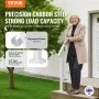 VEVOR Handrails for Outdoor Steps, 1-2 Step Stair Hand Rail Kit, Transitional Carbon Steel Railings with Installation Kit, Stair Rails for Seniors, Concrete Steps & Porch & Deck, White Retro Arch