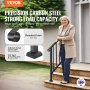 VEVOR 2-3 Step Handrails for Outdoor for Seniors Porch Deck Black Retro Arch