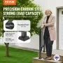 VEVOR Handrails for Outdoor Steps, 1-2 Step Stair Hand Rail Kit, Transitional Carbon Steel Railings with Installation Kit, Stair Rails for Seniors, Concrete Steps & Porch & Deck, Black Retro Arch