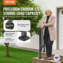 VEVOR 1-2 Step Handrails for Outdoor for Seniors Porch Deck Retro Arch Black