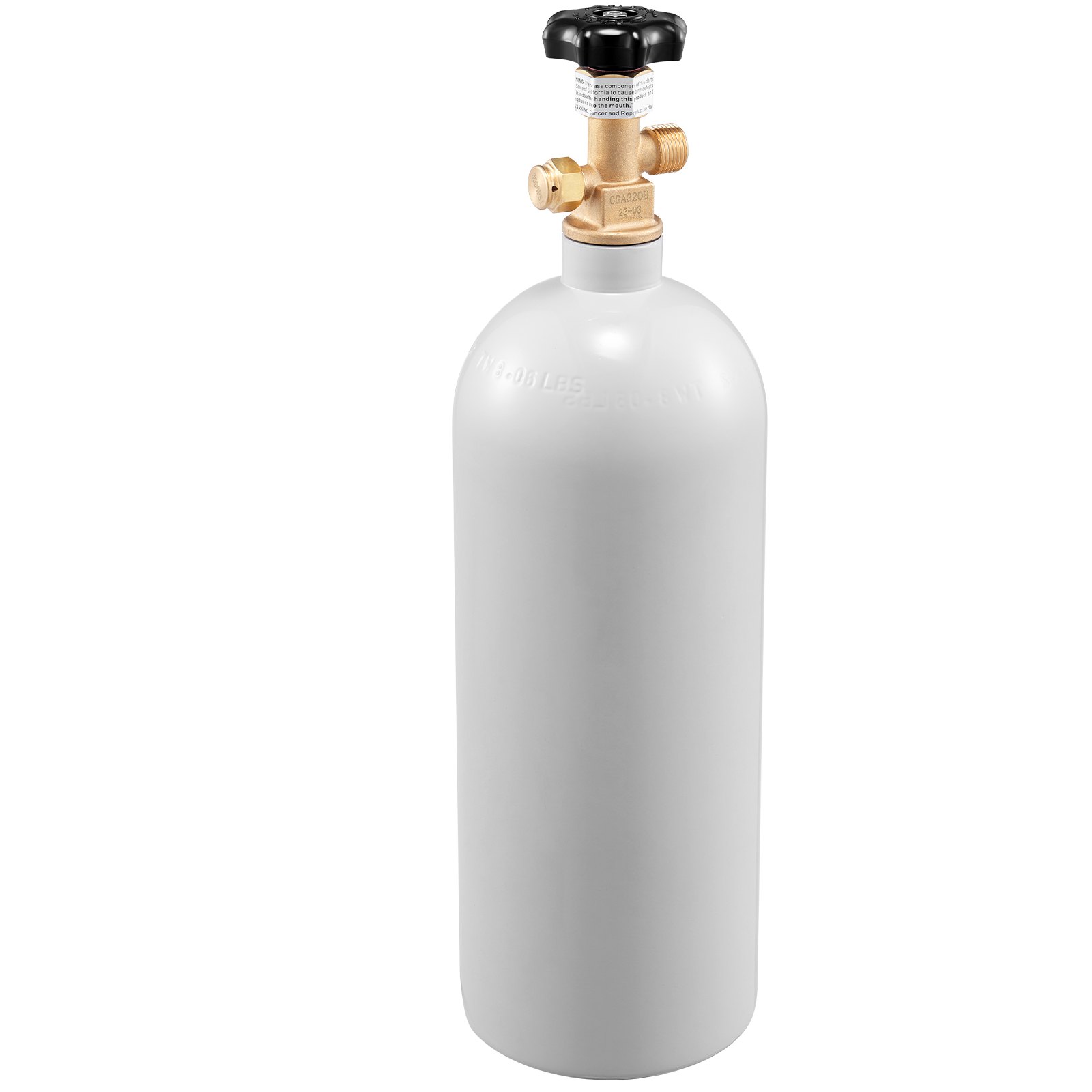 VEVOR 2.3 kg CO2 Tank Aluminum Gas Cylinder, Brand New CO2 Cylinder with Gray Spray Coating, CO2 Air Tank with CGA320 Valve, For Dispensing Draft Soda Beer