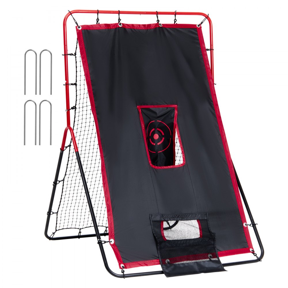 VEVOR Baseball And Softball Rebounder Net 3.5x4.5 ft 2-in-1 Switch Hitter Pitch