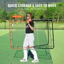 VEVOR Baseball And Softball Rebounder Net 3x4.5 ft PitchBack 3-Way Trainer