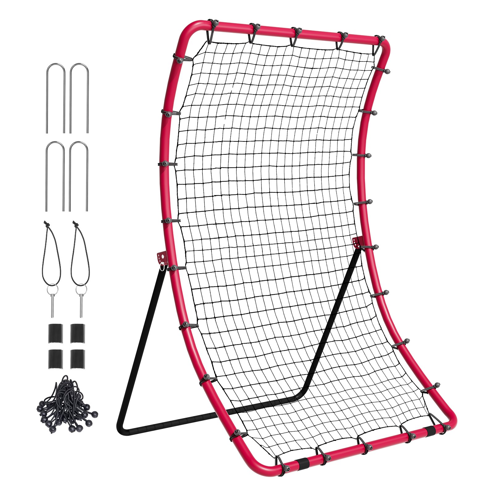 VEVOR Baseball And Softball Rebounder Net, 4 x 5.5 ft PitchBack Baseball Pitching Nest, Pitch Return Trainer Rebound Net with Pitching Target, All Angle Fielding Rebound Net for Grounders Pop Flies