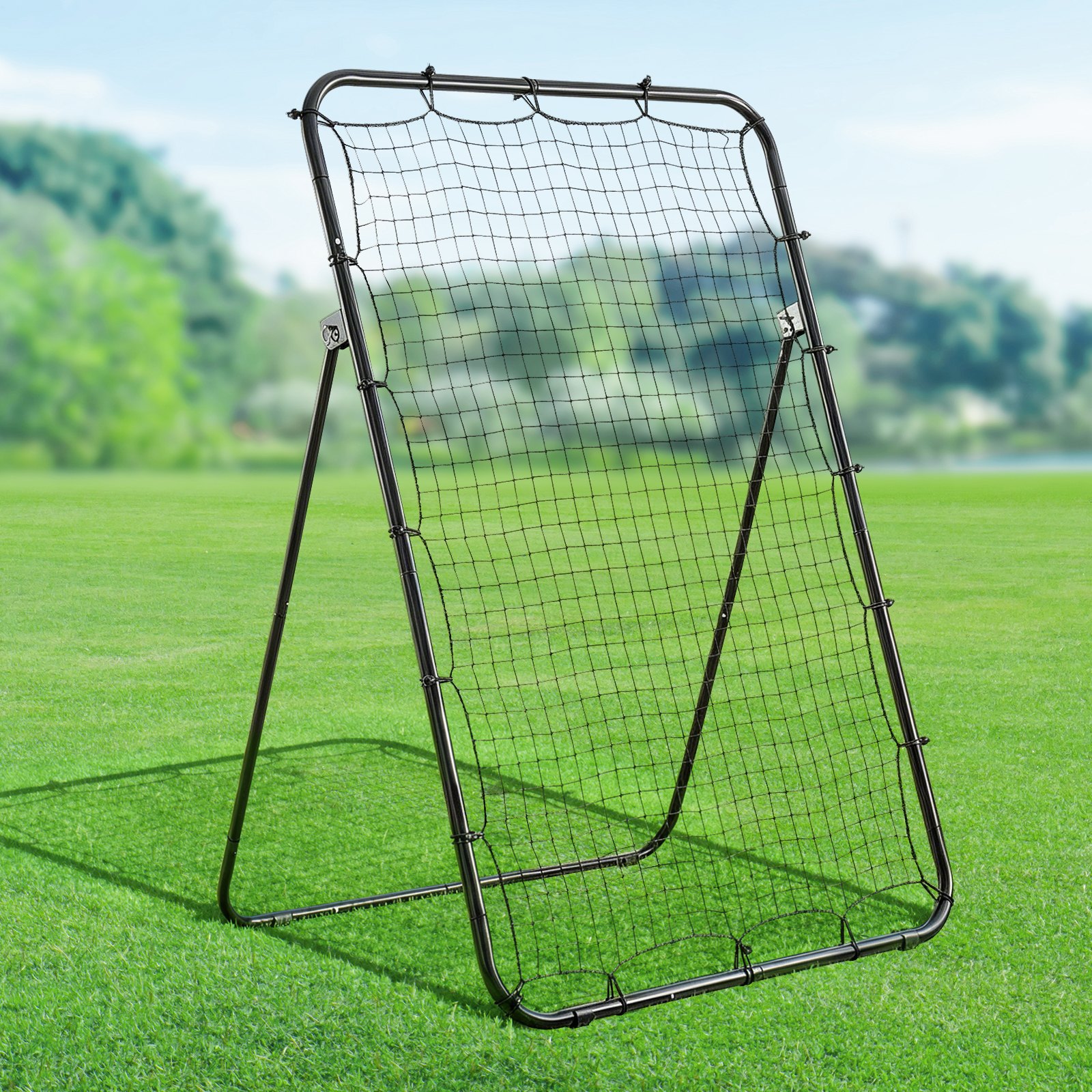 VEVOR Baseball Softball Rebounder Net 1210 x 1730 mm Pitch Back Trainer, 5 Adjustable Angles with Strike Zone Target, Steel Frame, Bounce Back Net for Pitching & Fielding Training, Return Practice