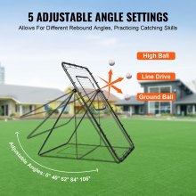 VEVOR Baseball And Softball Rebounder Net 4x6 Ft PitchBack Adjustable Angles