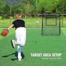 Plasa de rebounder pentru baseball și softball VEVOR 4x6 ft Unghiuri reglabile pentru pitchback