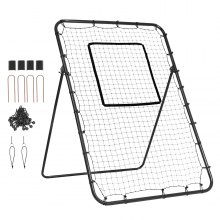 VEVOR Baseball And Softball Rebounder Net 4x6 Ft PitchBack Adjustable Angles