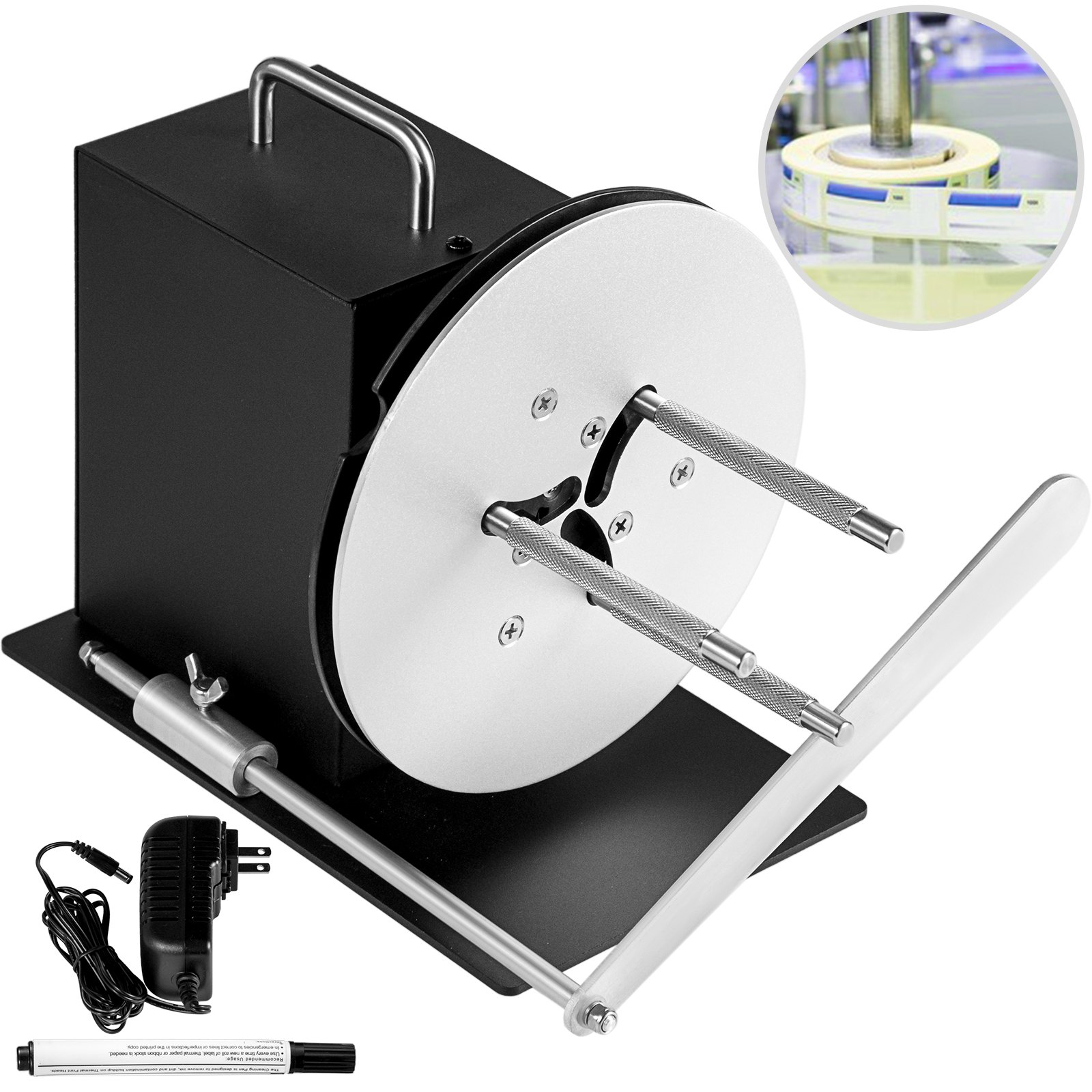 VEVOR Automatic Label Rewinder Machine 100mm Width Adjustable Core Hot