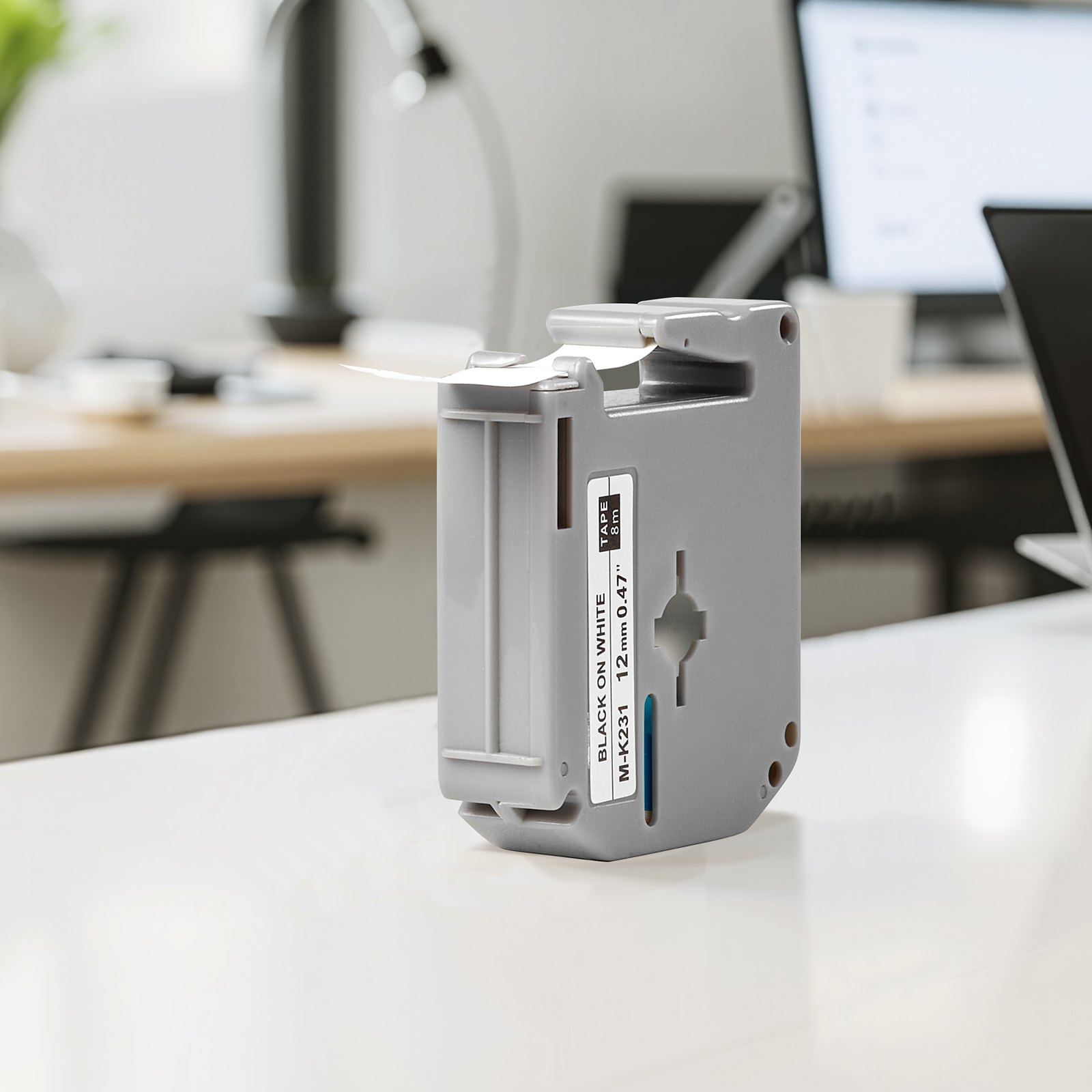 VEVOR Label Maker Tape, 4 Pack, 0.47 in / 12 mm Black on White Label Cartridge Compatible for Various Types of Brother Labelers, Durable & Long-lasting, Waterproof, Replacement for Letra Tag M-K231