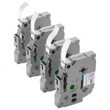 VEVOR Label Maker Tape 4 Pack 12 mm Black on White Label Maker Refills TZe-231