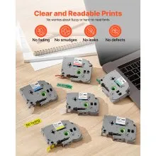 VEVOR Label Maker Tape 6 Pack 12 mm Colored Label Maker Refills TZe-131 TZe-231