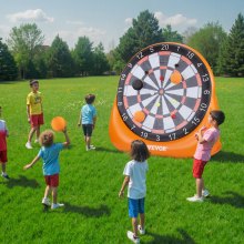 Inflatable Soccer Dart Board over 6 ft with 4 Kick Balls 12 Tennis Pump