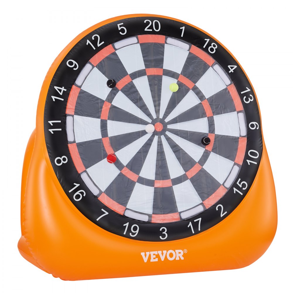 VEVOR Inflatable Soccer Dart Board, over 2 m High Giant Soccer Dart Board with 4 Kick Balls, 12 Tennis and Air Pump, 3-Min Setup, Ideal for Giant Yard Games, Giant Kick Darts Game, Backyard Golf Game