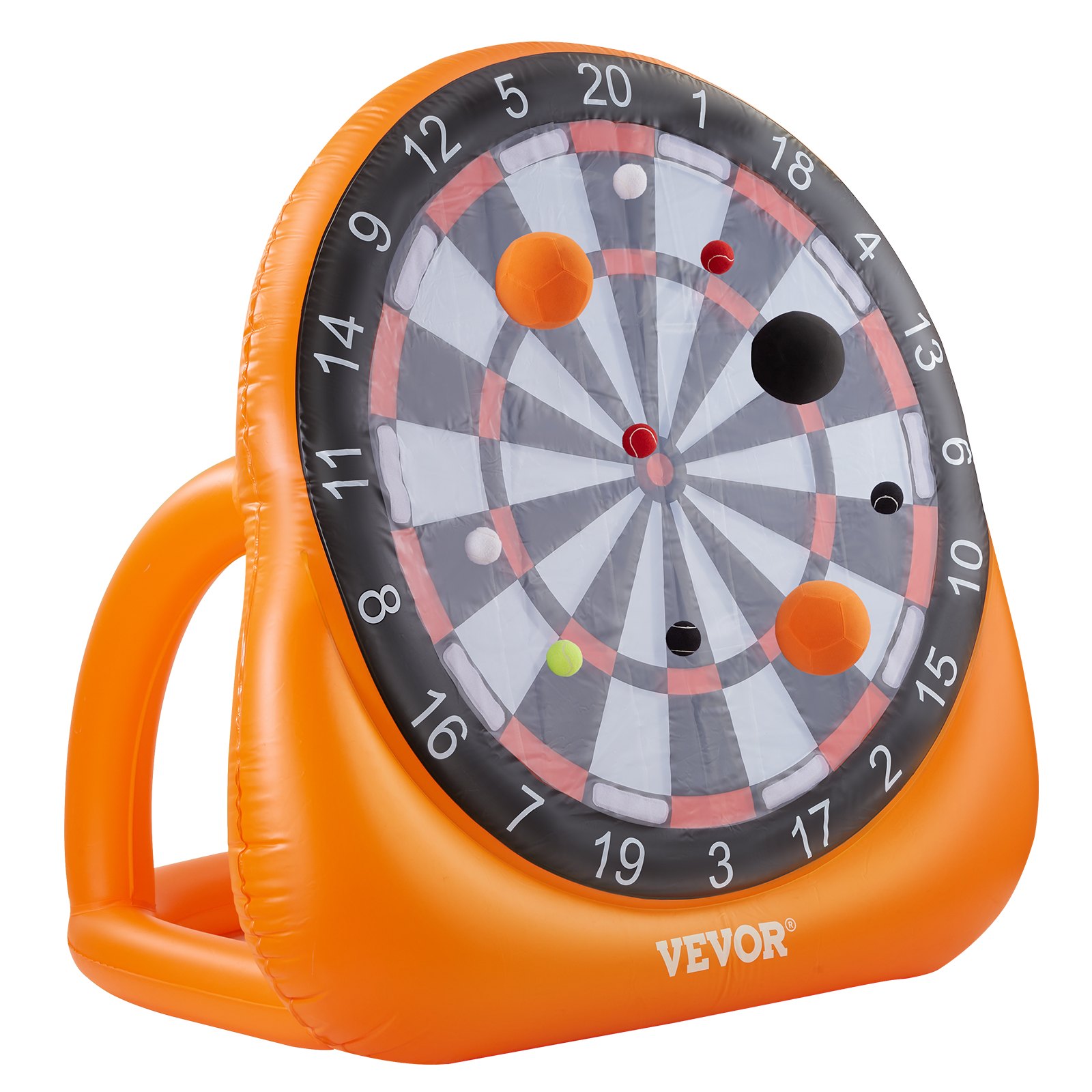 VEVOR Inflatable Soccer Dart Board, over 2 m High Giant Soccer Dart Board with 4 Kick Balls, 12 Tennis and Air Pump, 3-Min Setup, Ideal for Giant Yard Games, Giant Kick Darts Game, Backyard Golf Game