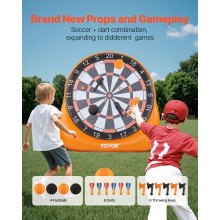 Inflatable Soccer Dart Board over 6 ft with 4 Kick Ball 6 Darts 6 Axe Pump