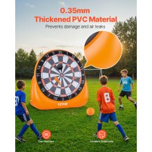 Inflatable Soccer Dart Board over 6 ft with 4 Kick Ball 6 Darts 6 Axe Pump