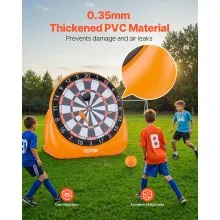 Inflatable Soccer Dart Board over 6 ft with 4 Kick Ball 6 Darts 6 Axe Pump