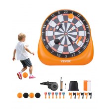 Inflatable Soccer Dart Board over 6 ft with 4 Kick Ball 6 Darts 6 Axe Pump