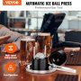 VEVOR Ice Ball Press, 6cm Ice Ball Maker, Aircraft Al Alloy Ice Ball Press Kit for 60mm Ice Sphere, Ice Press with Tong and Drip Tray, for Whiskey, Cocktail, Bourbon, Scot on Party & Holiday, Black