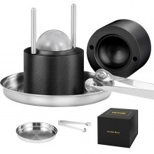 VEVOR Ice Ball Press, 2.4" Ice Ball Maker, Aircraft Al Alloy Ice Ball Press Kit for 60mm Ice Sphere, Ice Press with Tong and Drip Tray, for Whiskey, Cocktail, Bourbon, Scot on Party & Holiday, Black
