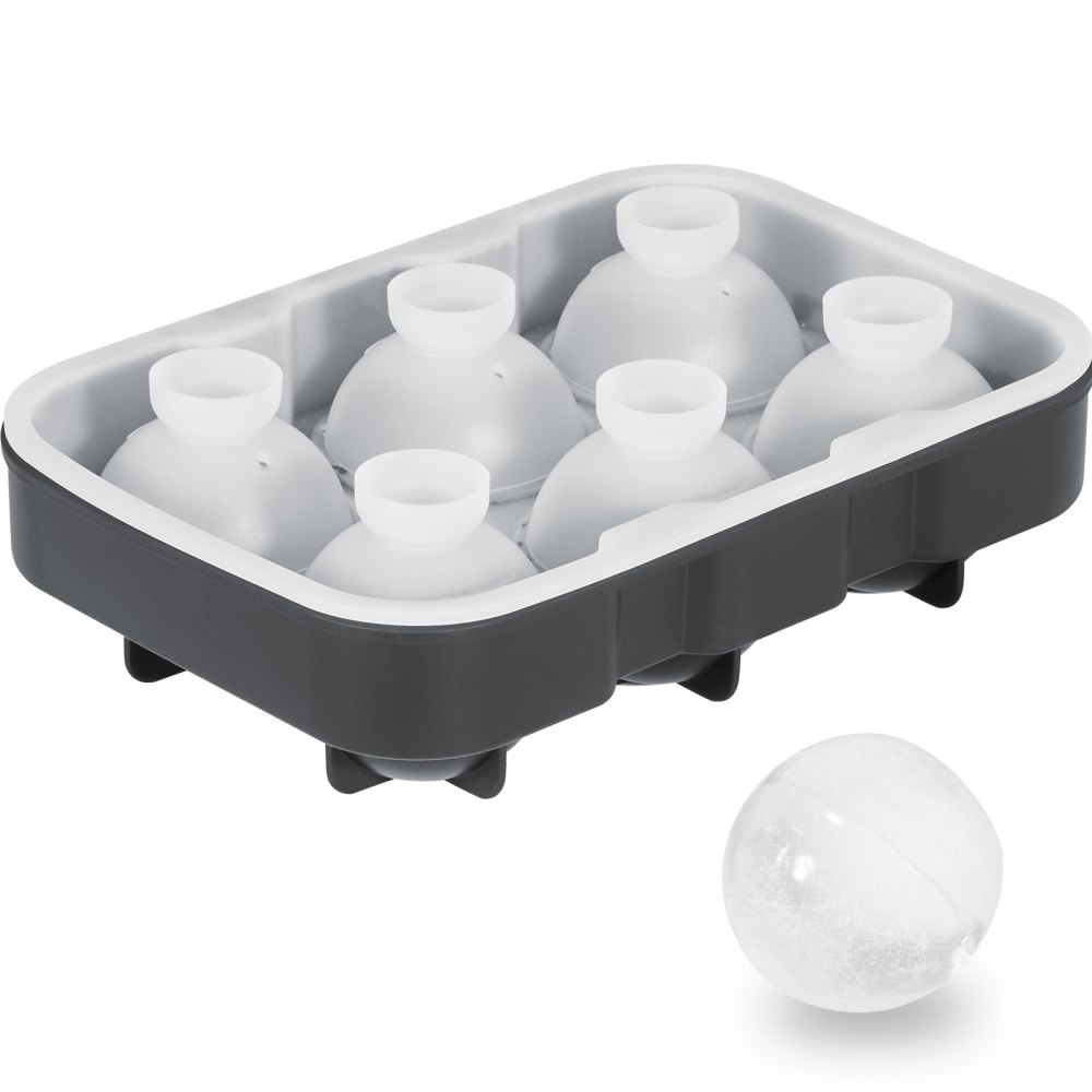 VEVOR Ice Ball Maker Δίσκος παγοθήκης σιλικόνης με καπάκι 2 πακέτα κοκτέιλ ουίσκι