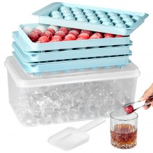 VEVOR Tavă pentru cuburi de gheață, din silicon, cu capac, cu eliberare ușoară, pachet de 2
