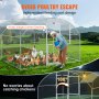 VEVOR large metal chicken coop with independent feeding port and 180-degree door in a scenic field.