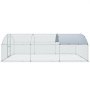 VEVOR large metal chicken coop with weatherproof cover and sturdy wire mesh enclosure.