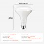 VEVOR BR30 Flood Light Bulb, 12 Pack LED Indoor Flood Lights, 850 Lumens LED Flood Light Bulbs, E26 Standard Base, 3000K Warm Light, 15,000 Hour Lifetime, Stepless Dimmable Recessed Can Light Bulbs