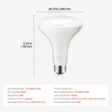 BR30 Indoor Flood Light Bulb 12 Pack 850 Lumens LED Bulbs 3000K Dimmable
