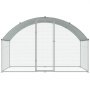 VEVOR chicken coop with arched roof and metal frame covered in wire mesh for outdoor use.