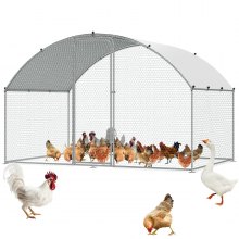 VEVOR Chicken Coop, 6.5x9.8x6.5ft Walk-in Large Metal Chicken Run for Yard with Waterproof Cover, Doom Roof Hen House with Security Lock for Outdoor and Backyard, Farm, Duck Rabbit Cage Poultry Pen