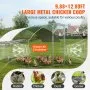 VEVOR Large Metal Chicken Coop, 9.8x12.9x6.5 ft Walk in Chicken Run for Yard with Waterproof Cover, Doom Roof Hen House with Security Lock for Outdoor and Backyard, Farm, Duck Rabbit Cage Poultry Pen