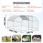 VEVOR Large Metal Chicken Coop, 9.8x12.9x6.5 ft Walk in Chicken Run for Yard with Waterproof Cover, Doom Roof Hen House with Security Lock for Outdoor and Backyard, Farm, Duck Rabbit Cage Poultry Pen