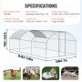 VEVOR Metal Chicken Coop Walk-in Chicken Run with Waterproof Cover 9.8x19x6.5ft