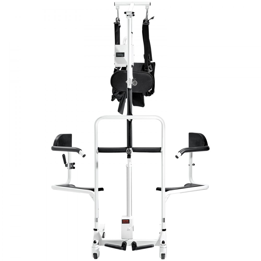 VEVOR Electric Patient Lift Transfer Chair, Electric Lift Wheelchair with Sling & Adjustable Height, Bedside Commode Shower Chair with 180° Split Seat and Bedpan for Seniors Disabled, 220LBS Capacity