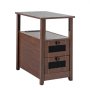VEVOR Farmhouse End Table, Nightstand with Charging Station, 4 Tiers End Table with Storage Cabinet and 2 Drawers, Side Table with USB Ports and Outlets, Ideal for Living Room, Bedroom, Brown