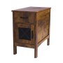 VEVOR Farmhouse End Table, Nightstand with Charging Station, 3 Tiers End Table with Storage Cabinet and 1 Drawer, Side Table with USB Ports and Outlets, Ideal for Living Room, Bedroom, Burlywood