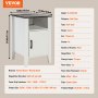 VEVOR Farmhouse End Table, Set of 2, Square Night Stand with USB Ports and Outlets, 3 Tiers End Table Side Table with Storage Cabinet and LED Lights, Ideal for Living Room, Bedroom, Office, White