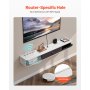 VEVOR Floating TV Stand, 55 in Wall Mount Entertainment Center with Cable Hole, Modern Floating TV Shelf with Storage Cabinet, Particle Board Console for DVD Player, Cable Box, Game Console, White