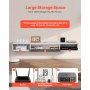 VEVOR Floating TV Stand, 55 in Wall Mount Entertainment Center with Cable Hole, Modern Floating TV Shelf with Storage Cabinet, Particle Board Console for DVD Player, Cable Box, Game Console, White