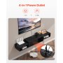 VEVOR Floating TV Stand, 59" Wall Mount Entertainment Center with Power Outlet & Cable Hole, Modern Floating TV Shelf with Storage Cabinet for DVD Player, Cable Box, Game Console, TV Accessory, Black