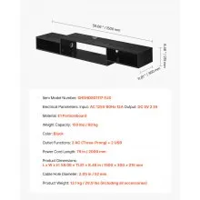 VEVOR Floating TV Stand, 59" Wall Mount Entertainment Center with Power Outlet & Cable Hole, Modern Floating TV Shelf with Storage Cabinet for DVD Player, Cable Box, Game Console, TV Accessory, Black