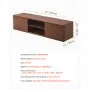 VEVOR Floating TV Stand, 60" Wall Mount Entertainment Center with Adjustable Shelf & Sliding Doors, 2 Tiers Floating TV Shelf with Storage Cabinet for DVD Player, Cable Box, Game Console, Walnut